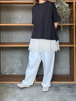 【SALE】tumugu / カットワークレース 2wayノースリチュニック（IVORY）