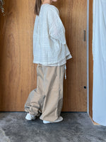 Vlas Blomme / L/C Wave Stripe プルオーバー (L.Beige)
