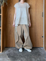 Vlas Blomme / Linen Plainstitch シルケット 裾切替え フレンチスリーププルオーバー (Flax)