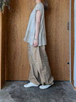 Vlas Blomme / Linen Plainstitch シルケット 裾切替え フレンチスリーププルオーバー (Flax)