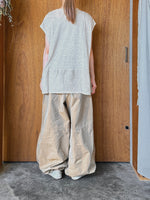 Vlas Blomme / Linen Plainstitch シルケット 裾切替え フレンチスリーププルオーバー (Flax)