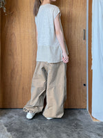 Vlas Blomme / Linen Plainstitch シルケット 裾切替え フレンチスリーププルオーバー (Flax)