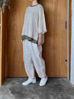 Vlas Blomme / Linen Plainstitch シルケット 裾切替え フレンチスリーププルオーバー (Olive)