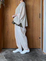 Vlas Blomme / Linen Plainstitch シルケット 裾切替え フレンチスリーププルオーバー (Olive)