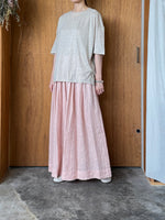Vlas Blomme / Linen Plainstitch シルケット 後ろ切り替え 半袖プルオーバー (Flax)