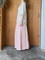Vlas Blomme / Linen Plainstitch シルケット 後ろ切り替え 半袖プルオーバー (Flax)