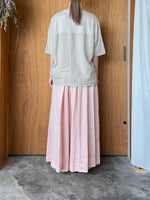 Vlas Blomme / Linen Plainstitch シルケット 後ろ切り替え 半袖プルオーバー (Flax)
