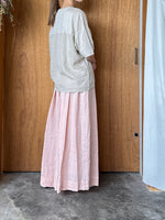 Vlas Blomme / Linen Plainstitch シルケット 後ろ切り替え 半袖プルオーバー (Flax)
