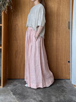 Vlas Blomme / Linen Plainstitch シルケット 後ろ切り替え 半袖プルオーバー (Flax)