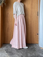 Vlas Blomme / Linen Plainstitch シルケット 後ろ切り替え 半袖プルオーバー (Flax)