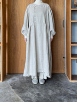 UNIVERSAL TISSU /  綿麻起毛ツイル ガウンワンピース（キナリ）