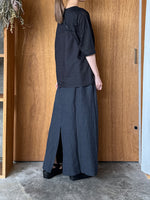 Vlas Blomme / Linen Plainstitch シルケット 後ろ切り替え 半袖プルオーバー (Black)
