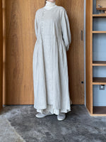UNIVERSAL TISSU /  綿麻起毛ツイル ガウンワンピース（キナリ）