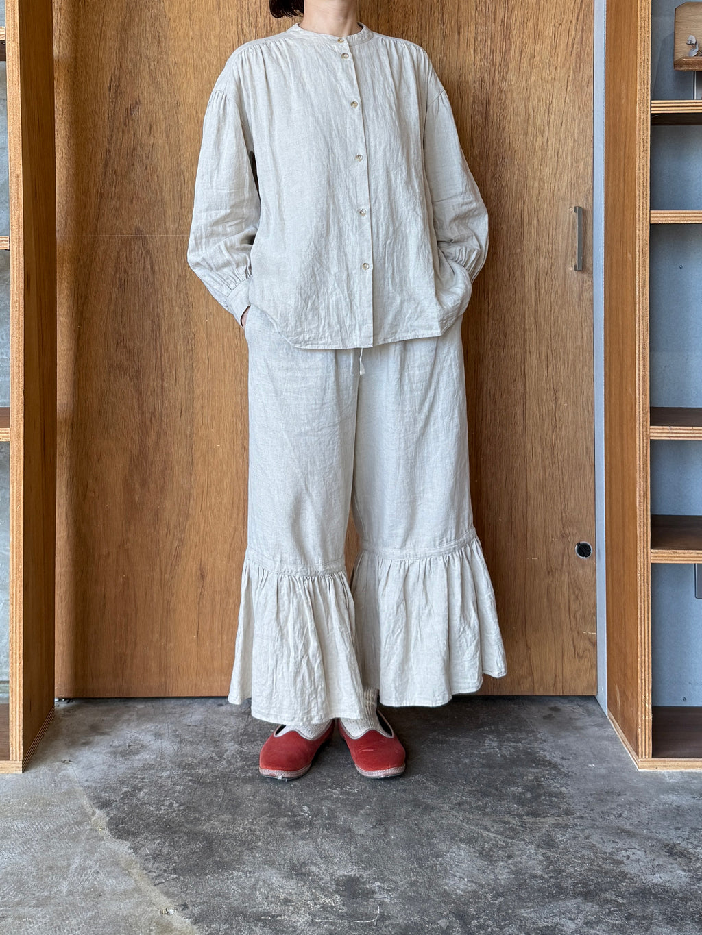 ROBE de PEAU / CAMILLE BAND COLLER SHIRT (NATURAL)