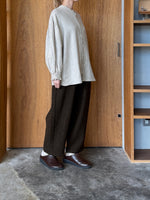 UNIVERSAL TISSU /  綿麻起毛ツイル ギャザースリーブブラウス（キナリ）