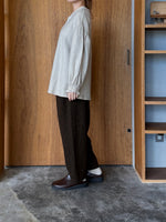 UNIVERSAL TISSU /  綿麻起毛ツイル ギャザースリーブブラウス（キナリ）