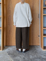 UNIVERSAL TISSU /  綿麻起毛ツイル ギャザースリーブブラウス（キナリ）