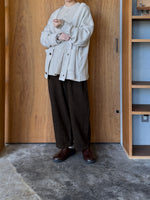 UNIVERSAL TISSU /  綿麻起毛ツイル ギャザースリーブブラウス（キナリ）