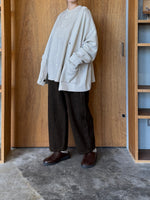 UNIVERSAL TISSU /  綿麻起毛ツイル ギャザースリーブブラウス（キナリ）