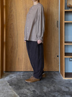 UNIVERSAL TISSU /  綿麻起毛ツイル ギャザースリーブブラウス（モカ）