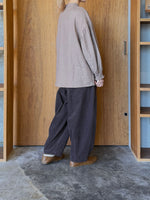 UNIVERSAL TISSU /  綿麻起毛ツイル ギャザースリーブブラウス（モカ）