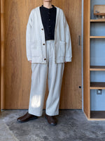 UNIVERSAL TISSU /  綿麻起毛ツイル ギャザースリーブブラウス（クロ）