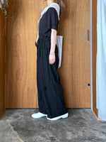qiri / antique chain embroidery gather  pants (クロ)