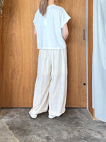 qiri / antique chain embroidery gather  pants (キナリ)