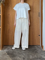 qiri / antique chain embroidery gather  pants (キナリ)