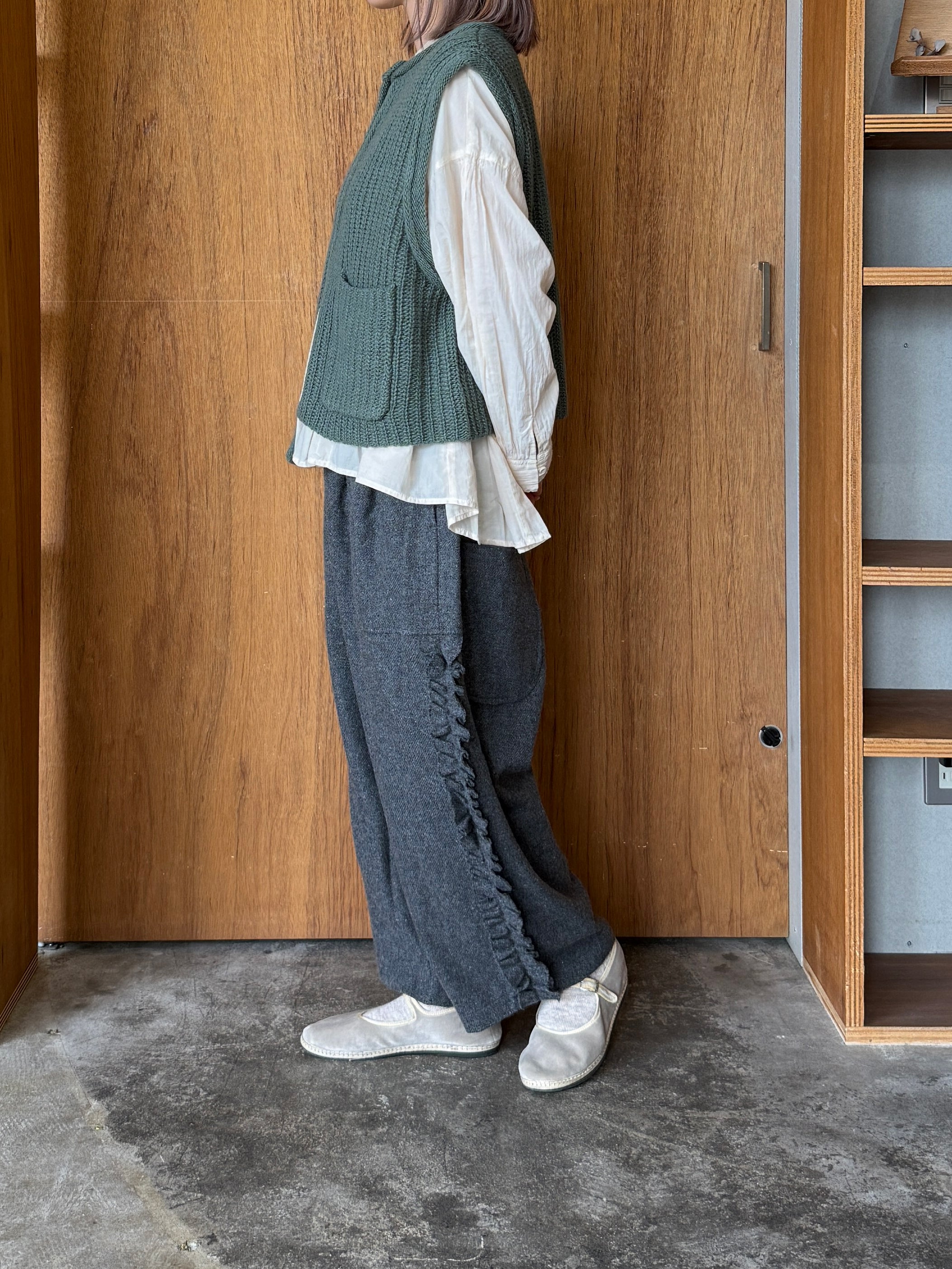 tumugu / ウールメランジ パンツ（GRAY）