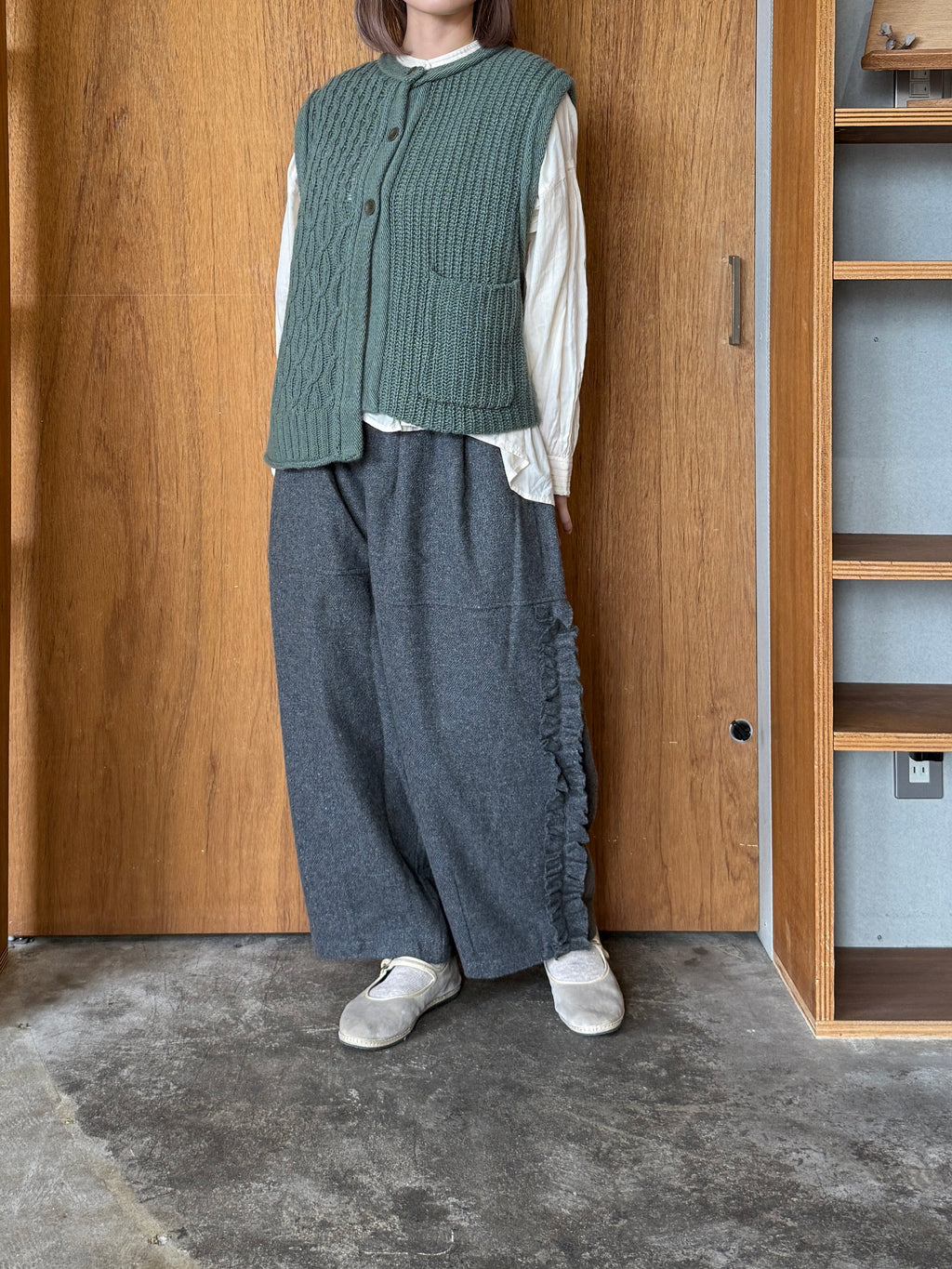 tumugu / ウールメランジ パンツ（GRAY）