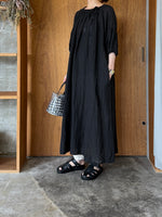 【SALE】ROBE de PEAU / WRINKLE STRING ONE PIECE (NOIR)