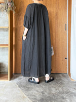【SALE】ROBE de PEAU / WRINKLE STRING ONE PIECE (NOIR)