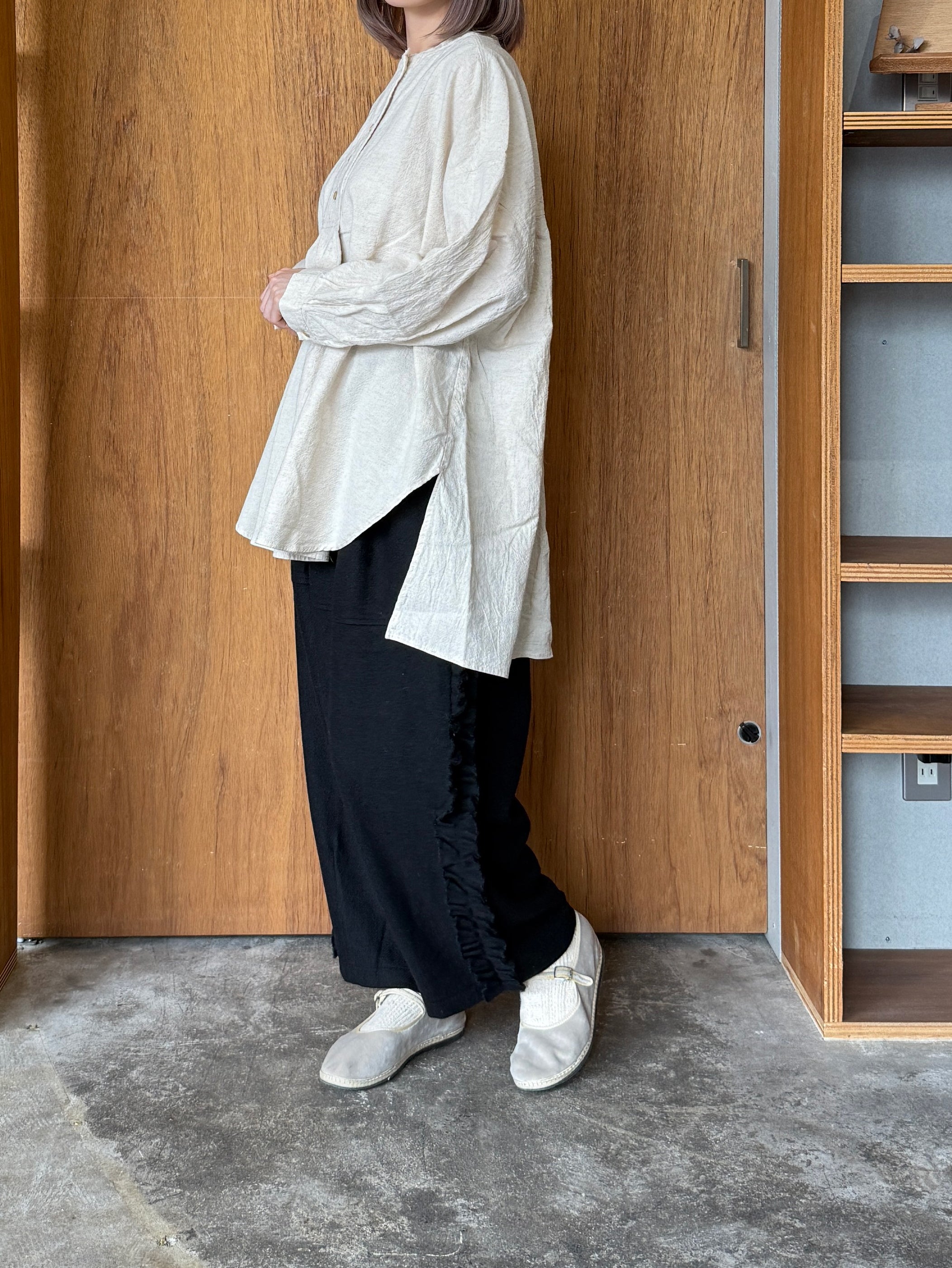 tumugu / ウールメランジ パンツ（BLACK）