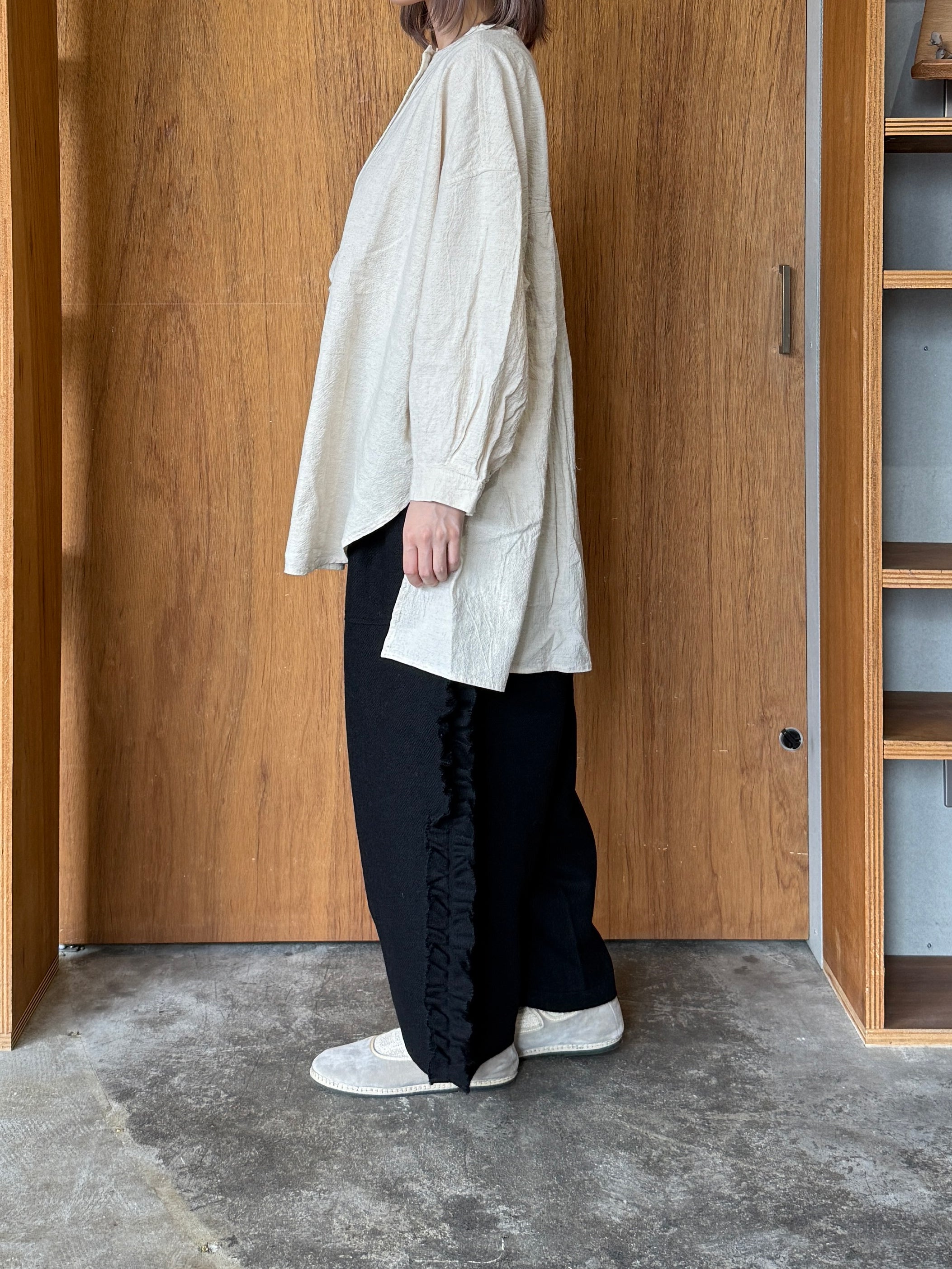 tumugu / ウールメランジ パンツ（BLACK）