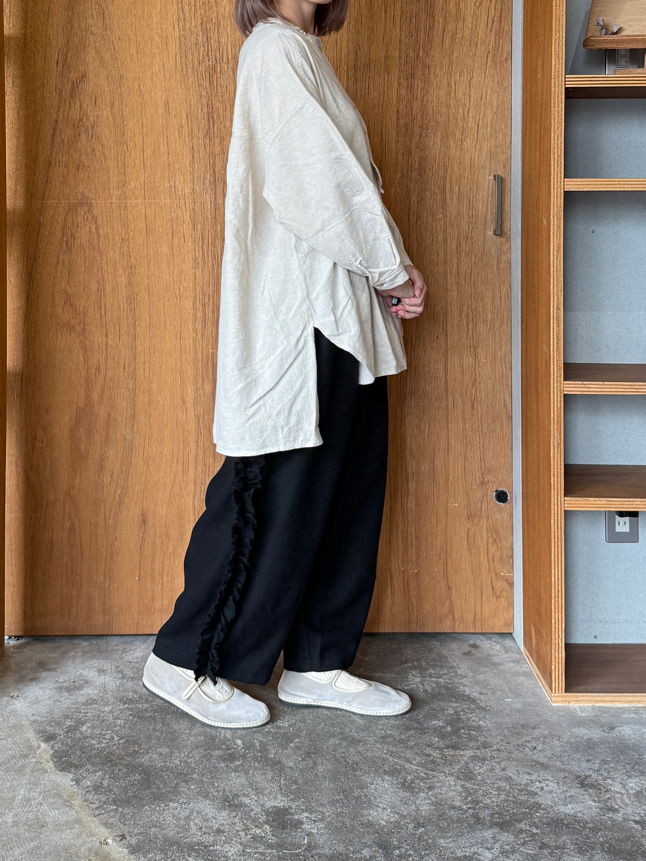 tumugu / ウールメランジ パンツ（BLACK）