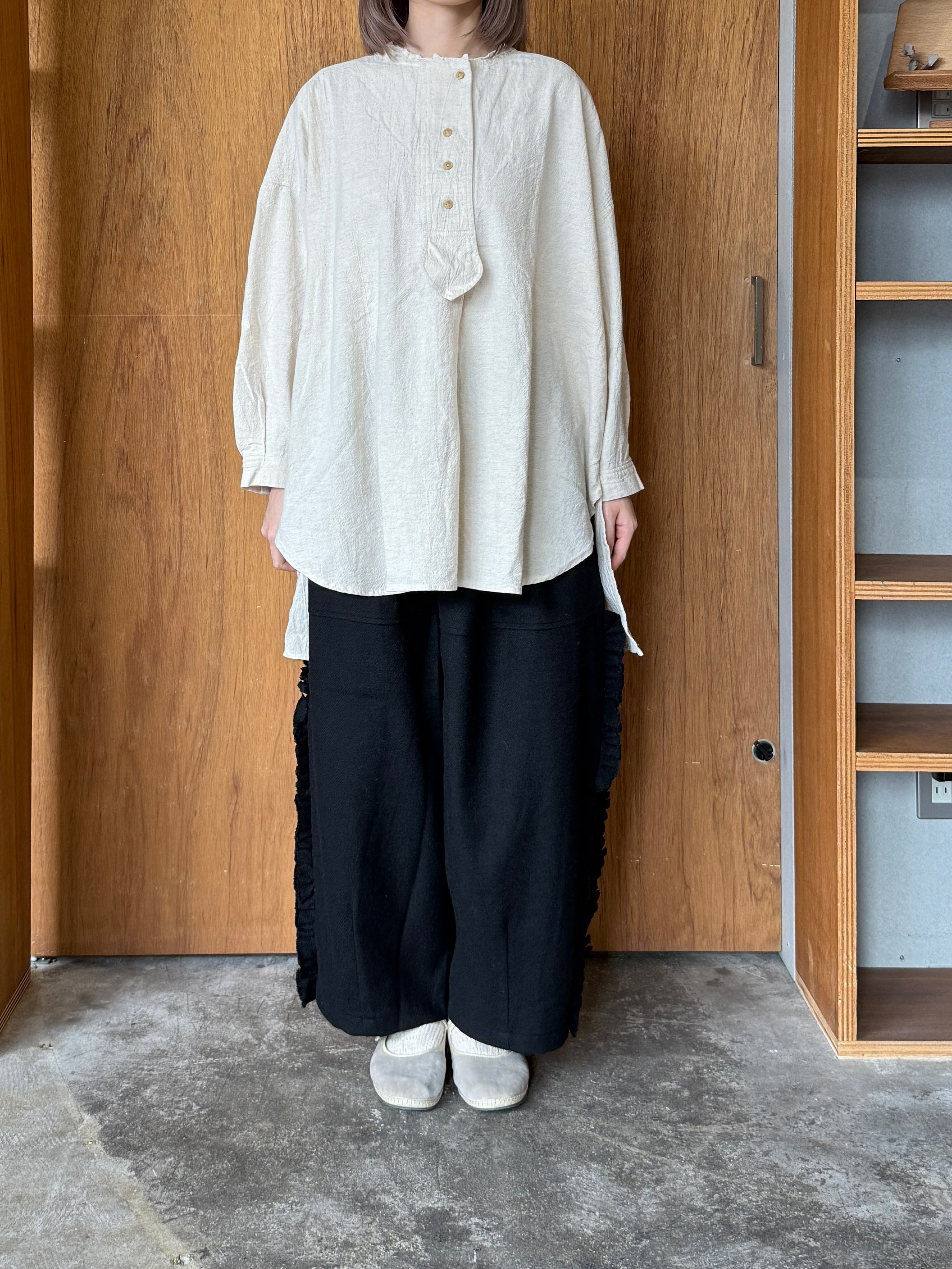 tumugu / ウールメランジ パンツ（BLACK）