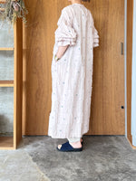 【SALE】qiri / fleurs'lace jacquard gather one-piece (ピンク)