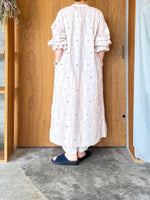 【SALE】qiri / fleurs'lace jacquard gather one-piece (ピンク)