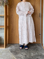 【SALE】qiri / fleurs'lace jacquard gather one-piece (ピンク)