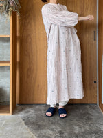 【SALE】qiri / fleurs'lace jacquard gather one-piece (ピンク)