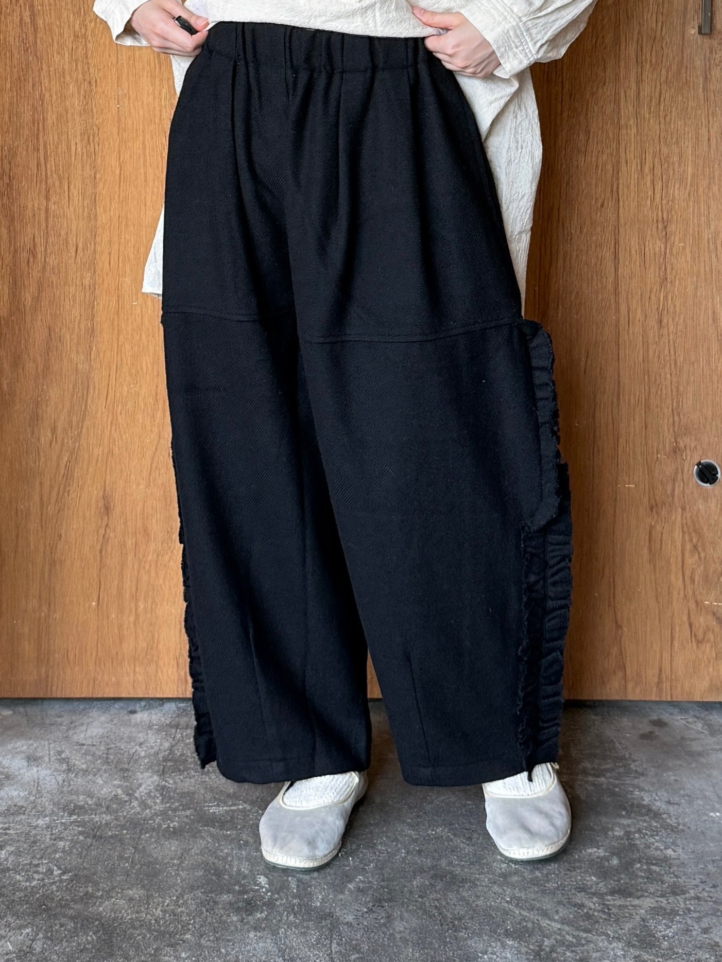 tumugu / ウールメランジ パンツ（BLACK）