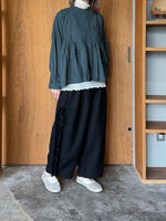 tumugu / ふわふわコットン ブラウス（DARK GREEN）