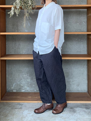Vlas Blomme / Cotton Ramie Poplin　半袖シャツ(Off White)