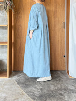 【SALE】ROBE de PEAU / TUCKED ONE PIECE (GRAYISH BLUE)