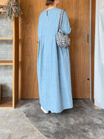 【SALE】ROBE de PEAU / TUCKED ONE PIECE (GRAYISH BLUE)