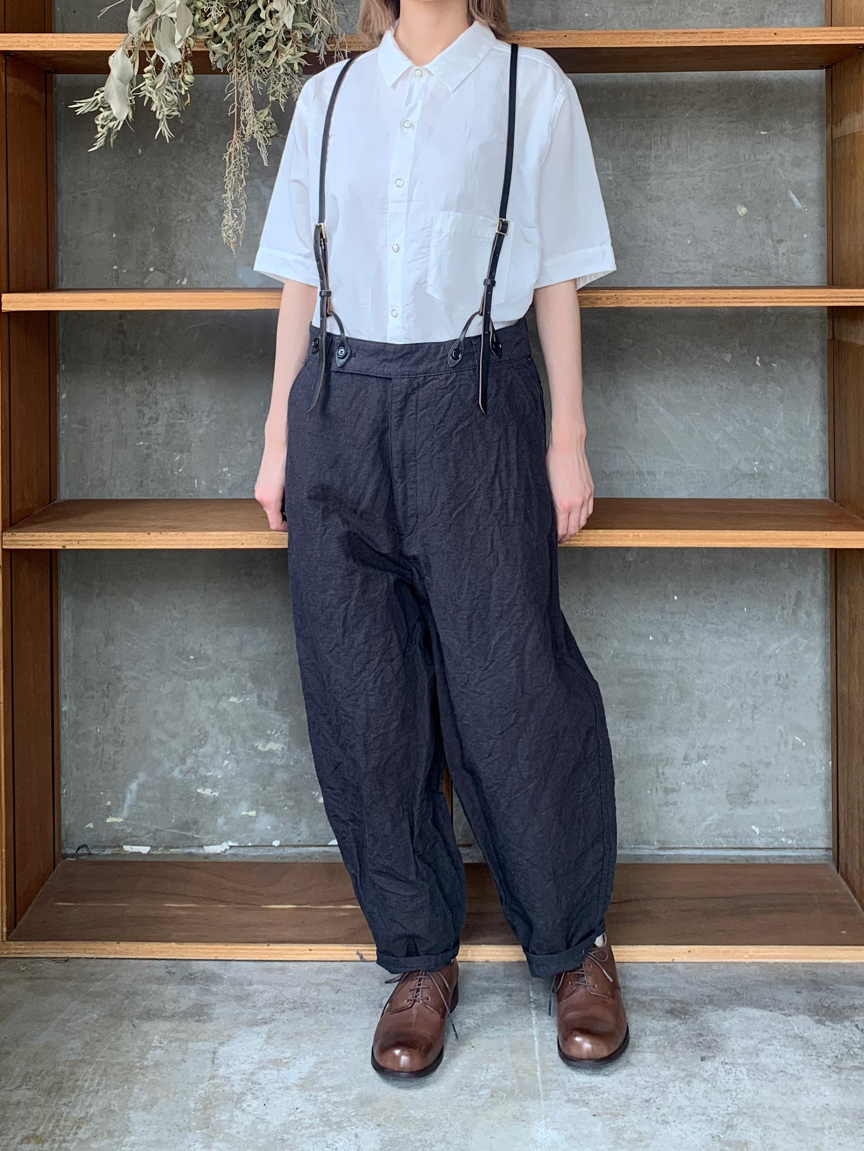 Vlas Blomme / Cotton Ramie Poplin　半袖シャツ(Off White)