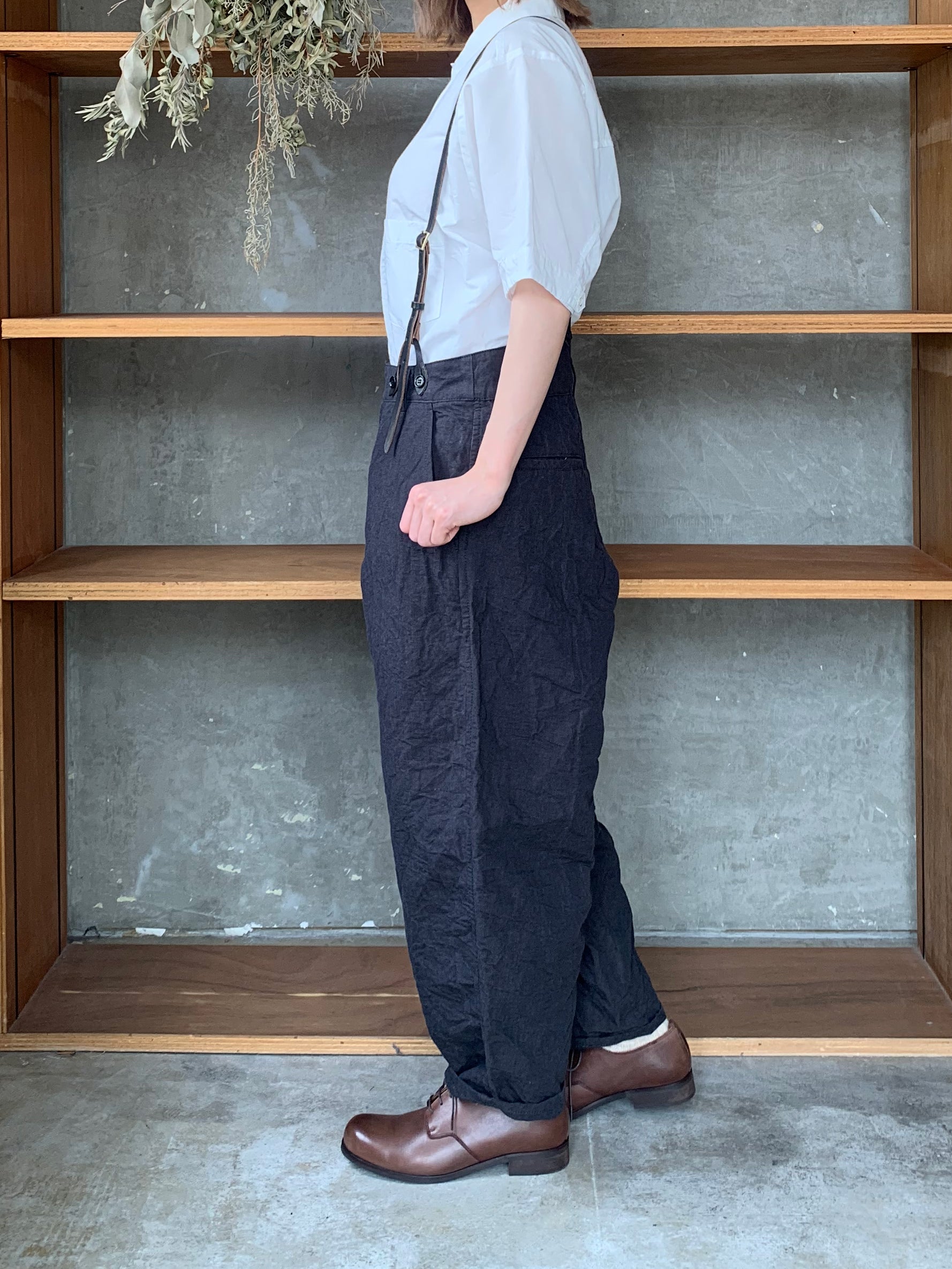 Vlas Blomme / Cotton Ramie Poplin　半袖シャツ(Off White)