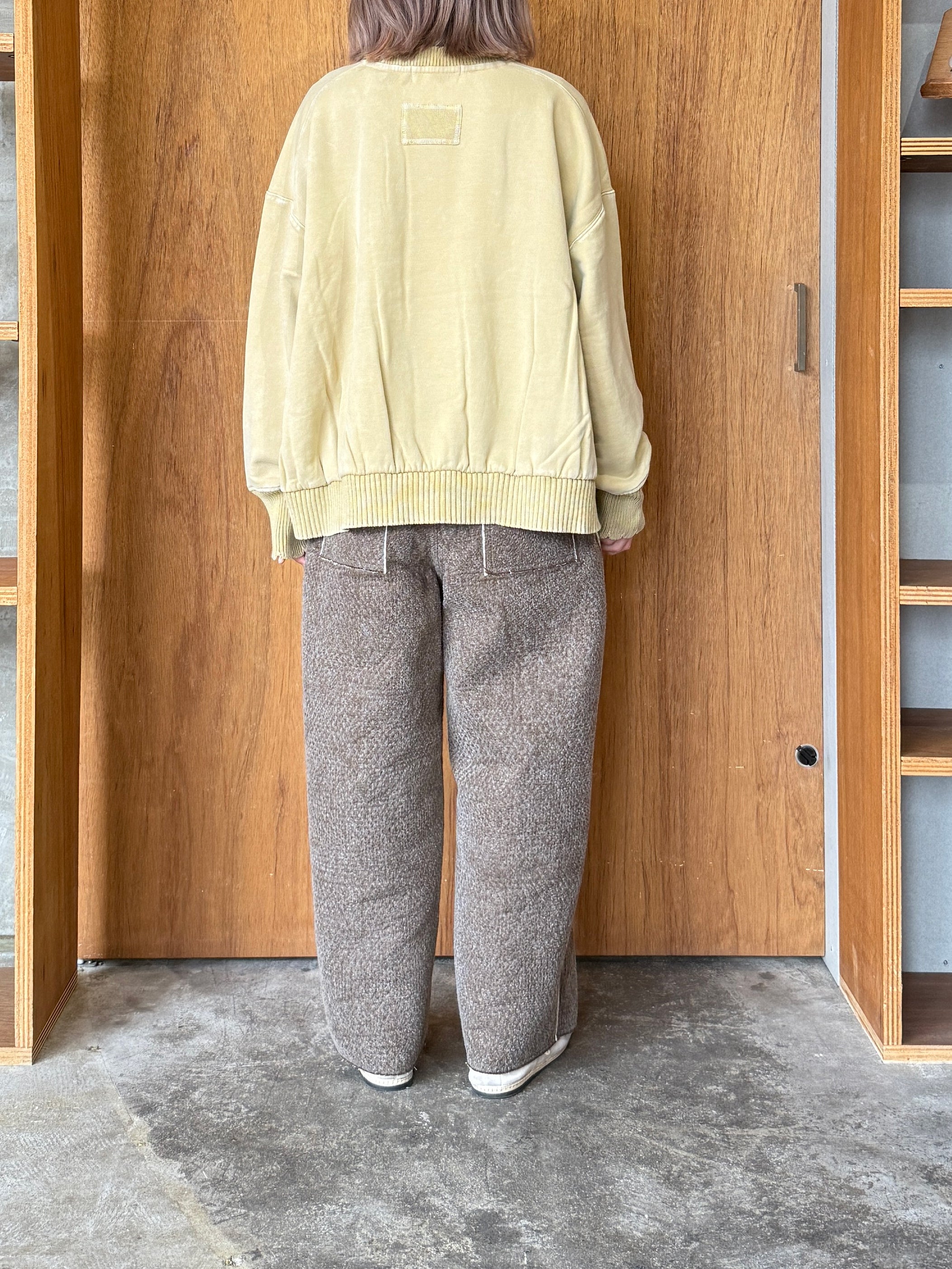 tumugu / コットン裏起毛×ニット プルオーバー（MILKY BEIGE）