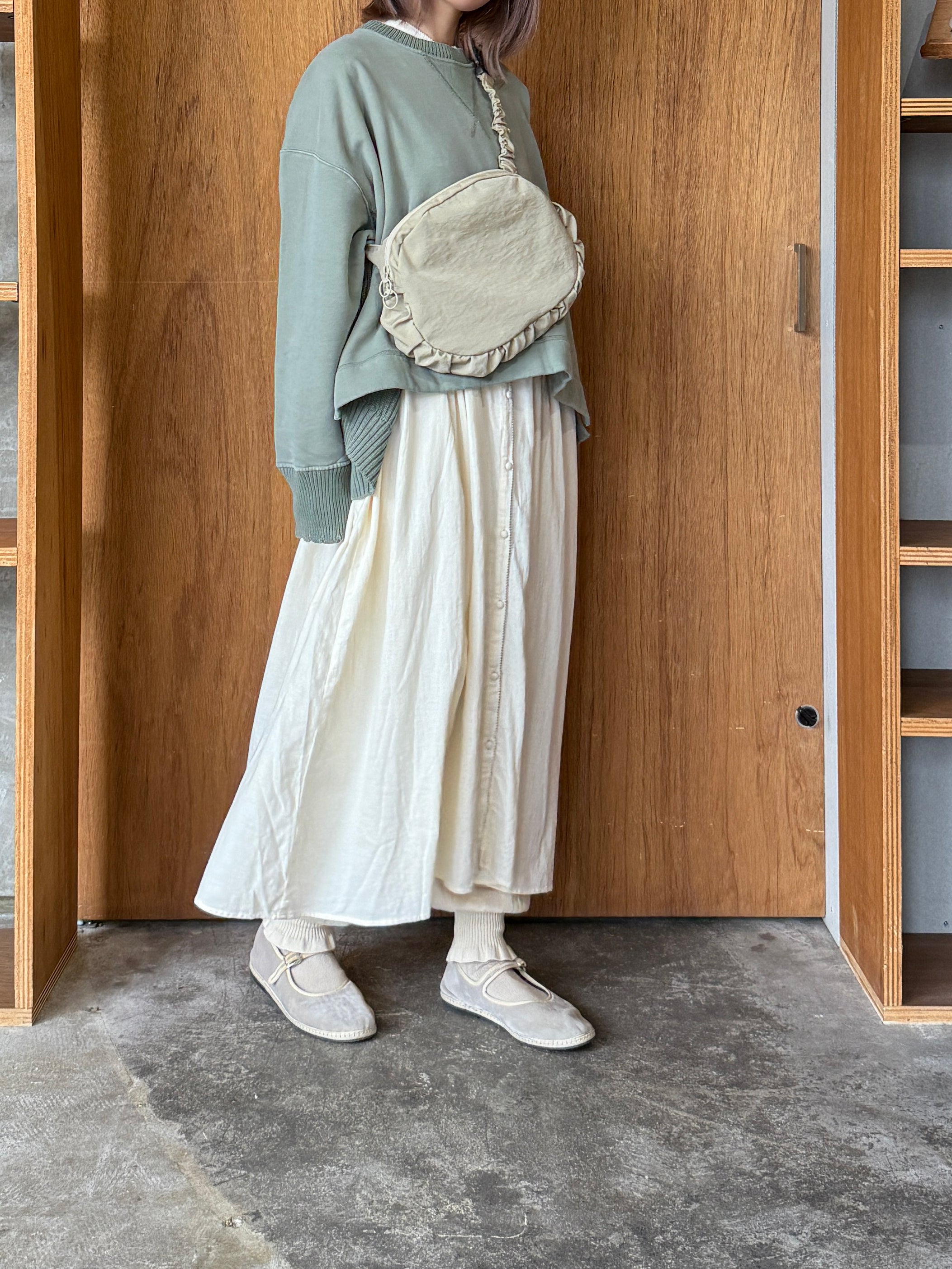 tumugu / コットン裏起毛×ニット プルオーバー（MINT）